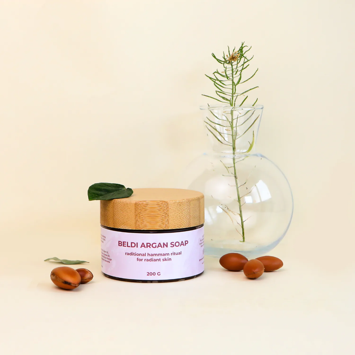 Moroccan Black Soap with Shea Butter – Deep Cleansing & Exfoliating – 200g