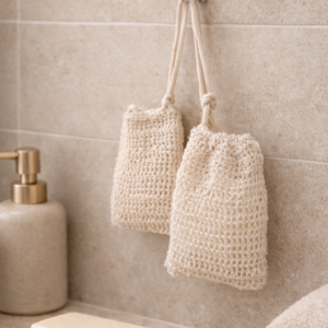 2 Natural Sisal Soap Bag - gentle exfoliation and zero waste